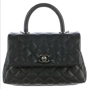 Coco Handle Lizard-trimmed